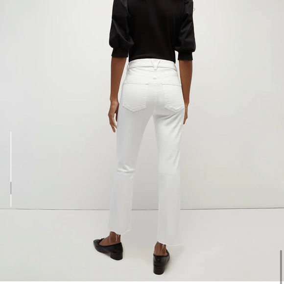 NWT! Veronica Beard- Carly Kick Flare high rise + raw hem in white. Sz 27 - Picture 4 of 14